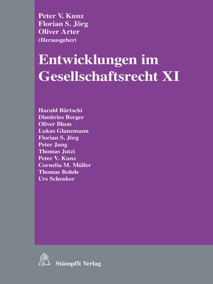 cover image of Entwicklungen im Gesellschaftsrecht XI